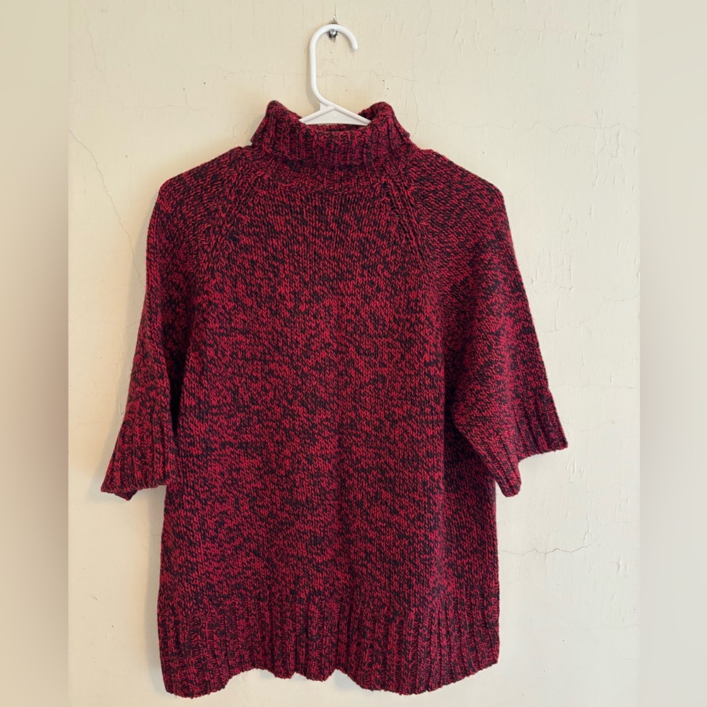 Venezia Jeans Clothing Co. dark red and black knit turtleneck sweater size 18